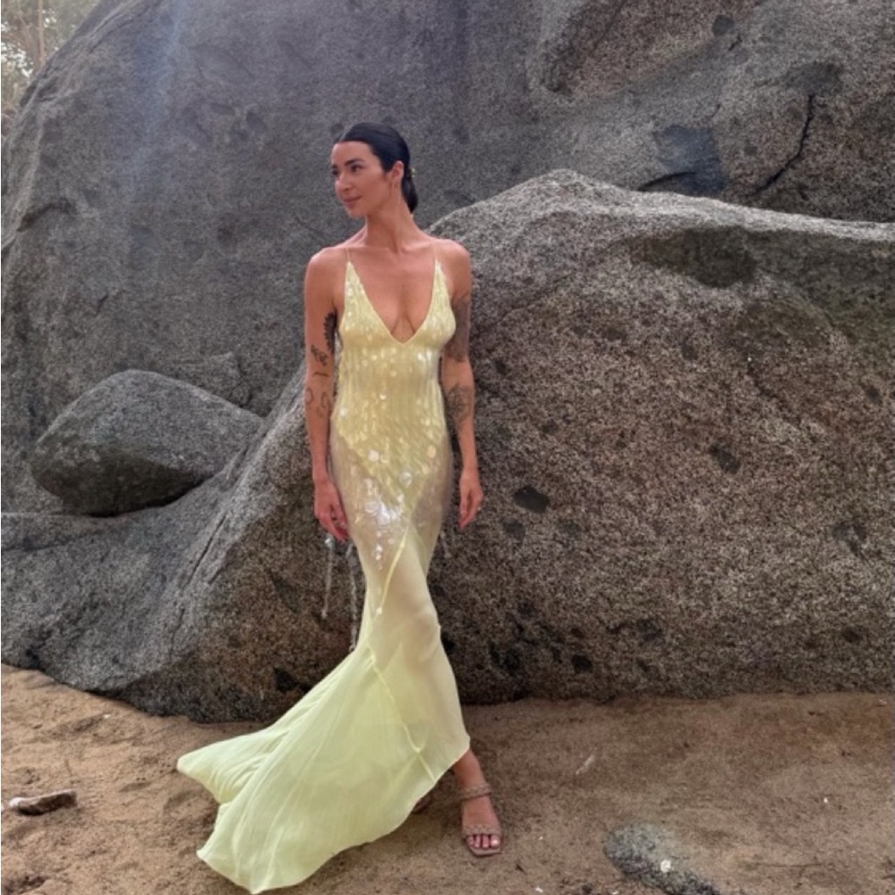 Rat & Boa Asteria Yellow Sequin Dress - Picture 5 of 7